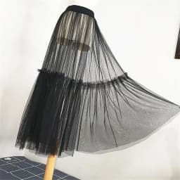 2020 Women Sexy Mesh Transparent Long Tulle Skirt Korean Fashion Summer Ladies Elastic High Waist Black White Beach Midi Skirt
