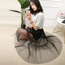2020 Women Sexy Mesh Transparent Long Tulle Skirt Korean Fashion Summer Ladies Elastic High Waist Black White Beach Midi Skirt