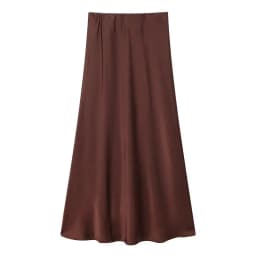 Silk Satin High Waist Slimming Casual Midi Skirt Pure Color Spring 2025 Women's Faion f-length A-line Skirt
