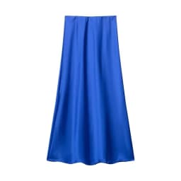 Silk Satin High Waist Slimming Casual Midi Skirt Pure Color Spring 2025 Women's Faion f-length A-line Skirt
