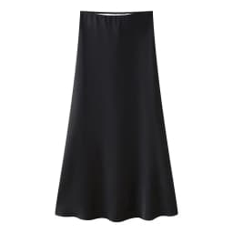 Silk Satin High Waist Slimming Casual Midi Skirt Pure Color Spring 2025 Women's Faion f-length A-line Skirt