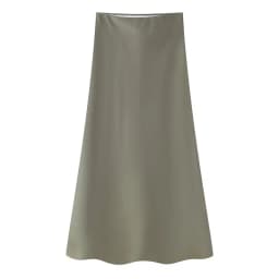 Silk Satin High Waist Slimming Casual Midi Skirt Pure Color Spring 2025 Women's Faion f-length A-line Skirt
