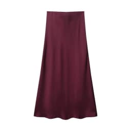 Silk Satin High Waist Slimming Casual Midi Skirt Pure Color Spring 2025 Women's Faion f-length A-line Skirt