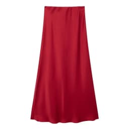 Silk Satin High Waist Slimming Casual Midi Skirt Pure Color Spring 2025 Women's Faion f-length A-line Skirt