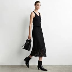 Amii 2026 Autumn New Skirt for Women Fashion Velvet Splice Paisley Lace Midi Skirt Split Straight Casual Woman Clothing 12643057