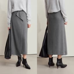 AMII Minimalist Double-sided Woolen Skirt For Women Elegant Commuter Skew Piece Slit High Waist 2025 Winter Midi Skirt 12444072