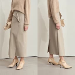 AMII Minimalist Double-sided Woolen Skirt For Women Elegant Commuter Skew Piece Slit High Waist 2025 Winter Midi Skirt 12444072
