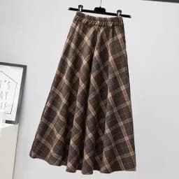 High Waist Plaid  Skirt Women's Fashion Spring Autumn Seasonal Special Sale Slimming A-Line Skirt Chinese Production