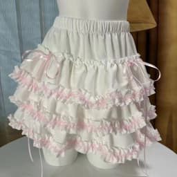 Japanese Kawaii Lolita Style Cake Skirt Women Sweet Pink Bow Ruffle Party Mini Skirts Ballet Girls Cute Y2k Fashion Faldas Mujer