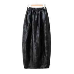 Women's Fashion Clothing 100% Natural Mulberry Silk Jacquard Fragrant Cloud Yarn Elastic Waist Split Black Cocoon Shaped Skirt