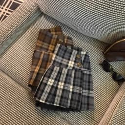 Vintage Plaid Pleated Skirt for Women Y2K Korean High Waist Faux Wool Mini Skirt Japanese Sweet Preppy All Match A Line Skirts
