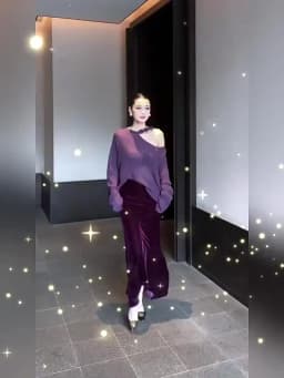 Autumn Purple Velvet Long Skirt Elegant High Waisted Slim Slit Skirt Fashion Office Lady Jupe Party Wrapped Pencil Skirts 510A