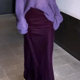 Autumn Purple Velvet Long Skirt Elegant High Waisted Slim Slit Skirt Fashion Office Lady Jupe Party Wrapped Pencil Skirts 510A