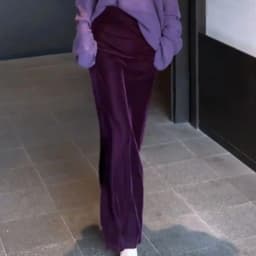 Autumn Purple Velvet Long Skirt Elegant High Waisted Slim Slit Skirt Fashion Office Lady Jupe Party Wrapped Pencil Skirts 510A