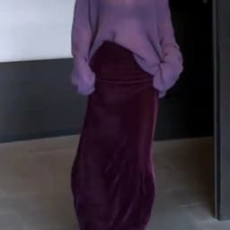 Autumn Purple Velvet Long Skirt Elegant High Waisted Slim Slit Skirt Fashion Office Lady Jupe Party Wrapped Pencil Skirts 510A