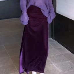 Autumn Purple Velvet Long Skirt Elegant High Waisted Slim Slit Skirt Fashion Office Lady Jupe Party Wrapped Pencil Skirts 510A