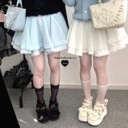 2026 Autumn And Winter New Japanese Short Skirt Lolita Mine Series Diamond Buckle 360 Degree Large Hemline Gauze Skirts Female