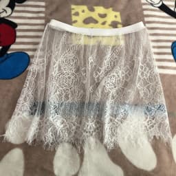 Lace Embroidery Half-length Skirt Overlap Design High Waist A-line Loose Fit Business Casual Fitness Nylon Fabric Spring Season