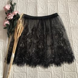 Lace Embroidery Half-length Skirt Overlap Design High Waist A-line Loose Fit Business Casual Fitness Nylon Fabric Spring Season