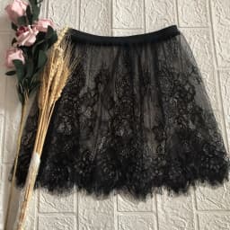 Lace Embroidery Half-length Skirt Overlap Design High Waist A-line Loose Fit Business Casual Fitness Nylon Fabric Spring Season