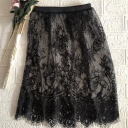 Lace Embroidery Half-length Skirt Overlap Design High Waist A-line Loose Fit Business Casual Fitness Nylon Fabric Spring Season