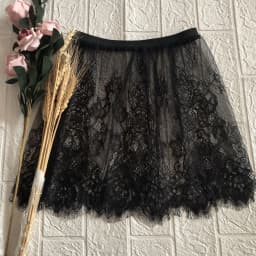 Lace Embroidery Half-length Skirt Overlap Design High Waist A-line Loose Fit Business Casual Fitness Nylon Fabric Spring Season
