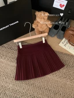 Gray High Waist Anti-Light Short Skirt Women's Autumn New Style Pure Desire Versatile Half-length Bicolor Commute Folded Skirt