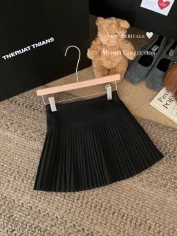 Gray High Waist Anti-Light Short Skirt Women's Autumn New Style Pure Desire Versatile Half-length Bicolor Commute Folded Skirt