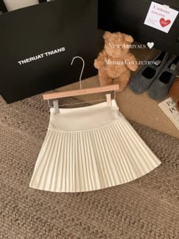 Gray High Waist Anti-Light Short Skirt Women's Autumn New Style Pure Desire Versatile Half-length Bicolor Commute Folded Skirt