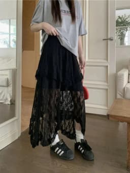 New Japanese Casual High Waisted Women's Lace Skirt Summer Korean Retro College Style Y2K Sweet Irregular A-line Skirt for Women