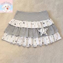 Summer Y2k Harajuku Mini Skirt Women High Waist Ruffle Trim Casual Party Music Festival Wear Korean Popular Kawaii Lolita Skirt