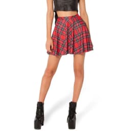 Women Red Plaid Skirt Mini Pleated Short Kilt Stylized Checkered Yellow MiniSkirt XL Schoolgirl Toplook Clothings 2025