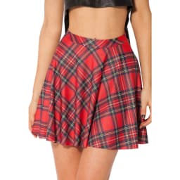 Women Red Plaid Skirt Mini Pleated Short Kilt Stylized Checkered Yellow MiniSkirt XL Schoolgirl Toplook Clothings 2025
