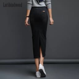 Classic Denim Women 2023 Long Jean Skirt High Waist Pencil Skirt Ladies Stretch Black Blue Faldas Largas Jupe Longue Femme