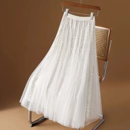iny Sequin f Skirt A-Line Midi Skirt Concealing Belly Large Swing Skirt 2024 New Sle Drapey Polyester Fiber Skirt