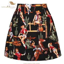 SISHION Dropshipping Floral Toucan Print Mini Skirt SS0008 Cotton Vintage Slim Retro Sexy Skirts Womens Ladies Women Skirt Y2K