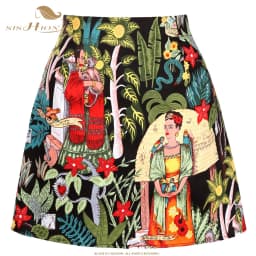 SISHION Dropshipping Floral Toucan Print Mini Skirt SS0008 Cotton Vintage Slim Retro Sexy Skirts Womens Ladies Women Skirt Y2K