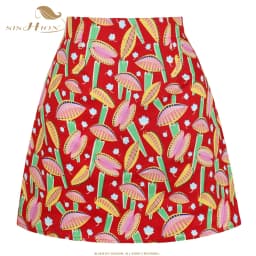 SISHION Dropshipping Floral Toucan Print Mini Skirt SS0008 Cotton Vintage Slim Retro Sexy Skirts Womens Ladies Women Skirt Y2K