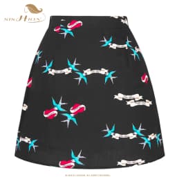 SISHION Dropshipping Floral Toucan Print Mini Skirt SS0008 Cotton Vintage Slim Retro Sexy Skirts Womens Ladies Women Skirt Y2K