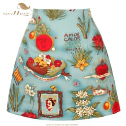 SISHION Dropshipping Floral Toucan Print Mini Skirt SS0008 Cotton Vintage Slim Retro Sexy Skirts Womens Ladies Women Skirt Y2K