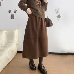 2025 New Woolen Bud Skirts for Women Autumn Winter Design Spliced A-Line Long Skirt Woman High Waist Slimmng Versatile Skirts