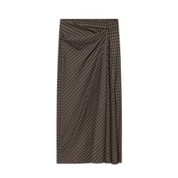 European and American style 2026 spring new women's clothing style simple and slim fit mid waist pleated plaid skirt