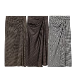 European and American style 2026 spring new women's clothing style simple and slim fit mid waist pleated plaid skirt