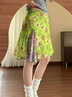 Floral Retro Sweet Skirt Women High Waist Slim Elegant Midi Skirts Summer Casual Female Vintage All Match Cute Mermaid Skirt New