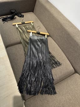 Miyake Pleated Summer New Women's Skirt Gold And Silver Shiny Silk Pleated Tassel High Waist Mid Length Skirt