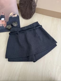 Autumn Winter Plaid Half-length Skirt Women's Belted Korean Style Simple Commute Versatile Short Skirt Pants High Waist