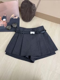 Autumn Winter Plaid Half-length Skirt Women's Belted Korean Style Simple Commute Versatile Short Skirt Pants High Waist