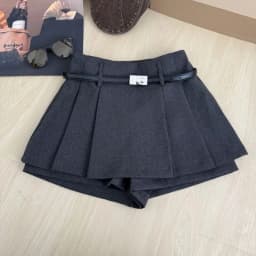 Autumn Winter Plaid Half-length Skirt Women's Belted Korean Style Simple Commute Versatile Short Skirt Pants High Waist