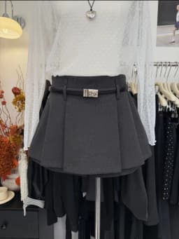 Autumn Winter Plaid Half-length Skirt Women's Belted Korean Style Simple Commute Versatile Short Skirt Pants High Waist