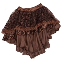 Women Steampunk Irregular Ruffle Pirate Skirt Gothic Autumn Winter Lace Trim Pleated Dancing Skirt Medieval Showgirl Party Dress